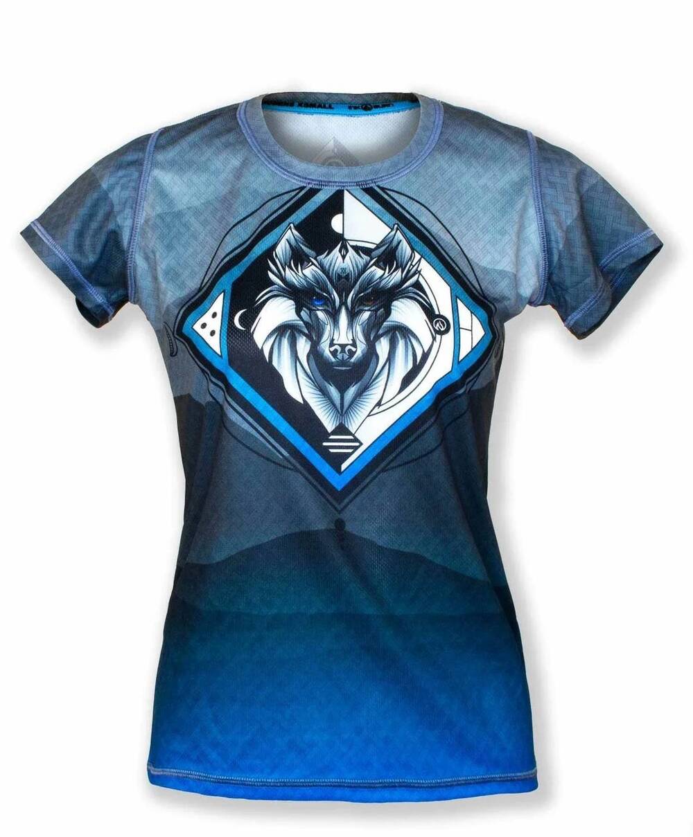 NEW INKNBURN women's wolf tech shirt in blue